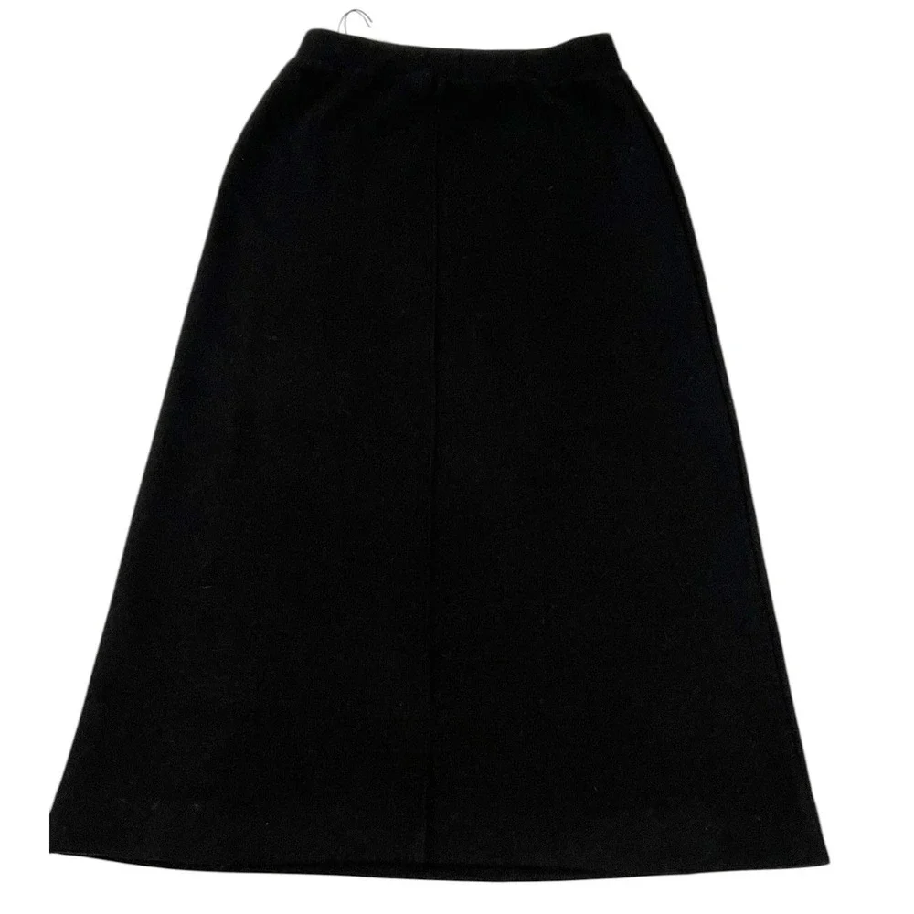 NWT Ba&Sh Jupe Holly Knit Midi Skirt Black A-Line‎ Elastic Waist 1